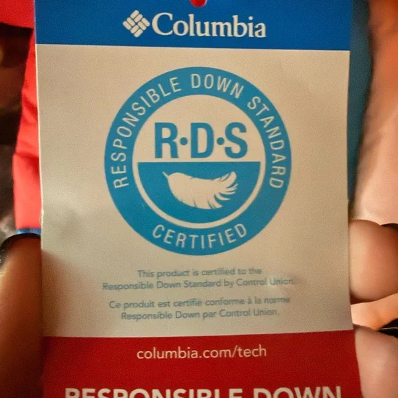 Columbia Youth Large Puffer Coat NWT pink and blue Responsible Down Filled - Picture 4 of 4